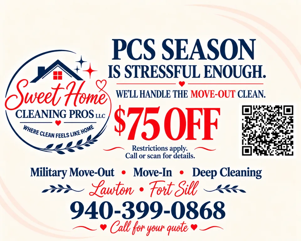 Sweet Home Cleaning Pros advertisement as printed in the October 2026 Lawton Spotlight